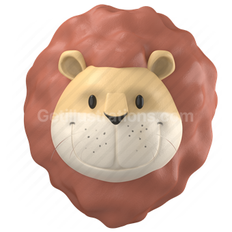 lion, wildlife, smiley, sticker, happy, emoji, animal